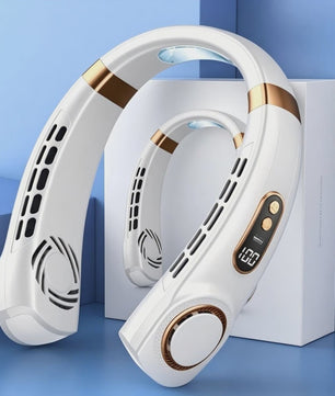 Draagbare Bladloze Nekventilator: USB Oplaadbaar, Stil, 5 Snelheden & LED Display