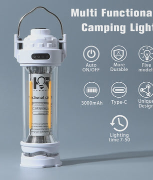 DOTWISE Retro Camping Lantaarn - Draagbaar, Waterdicht & Sfeervol Outdoor Licht met 3000mAh Batterij