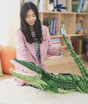 Reusachtige Pluche Krokodil Knuffel - 105-195cm - Levensechte Alligator Speelgoed & Kussen