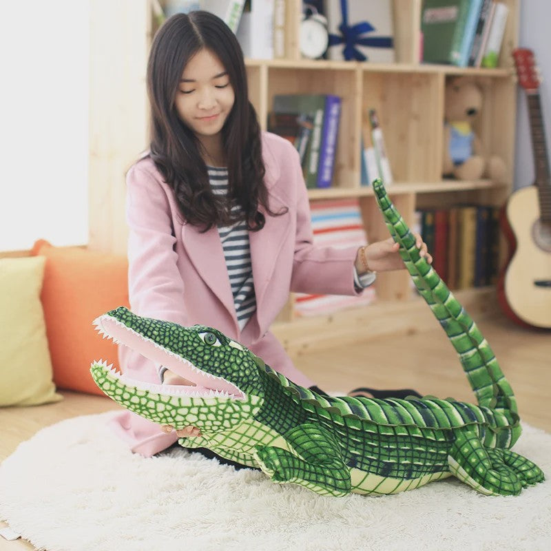 Reusachtige Pluche Krokodil Knuffel - 105-195cm - Levensechte Alligator Speelgoed & Kussen