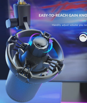 FIFINE A6T Gaming USB Microfoon Set met Arm Stand, RGB & Mute Functie