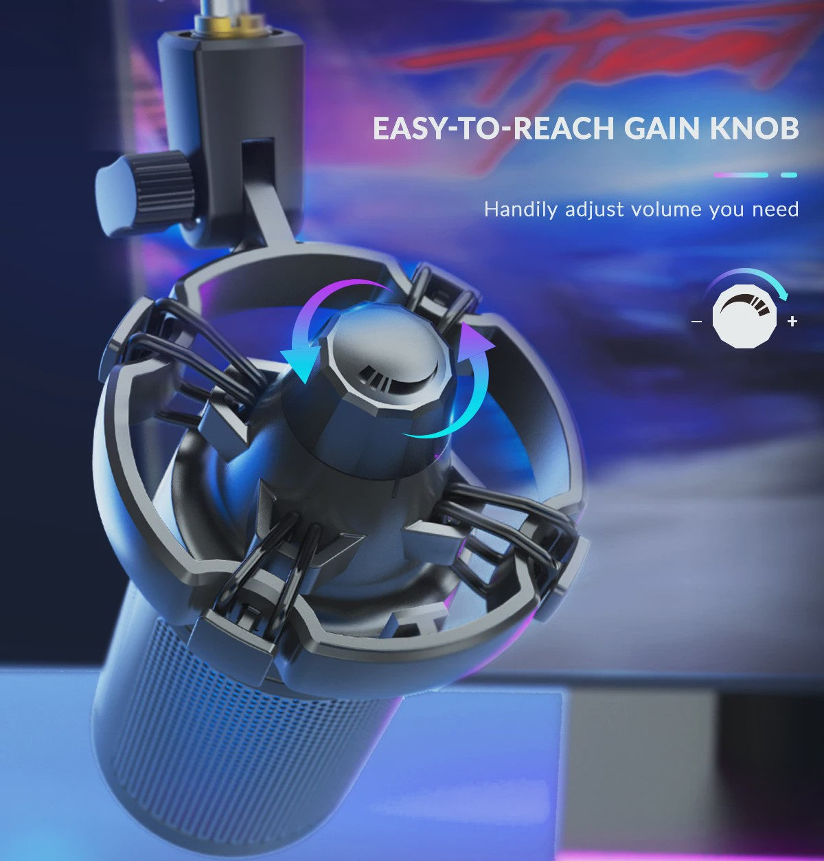 FIFINE A6T Gaming USB Microfoon Set met Arm Stand, RGB & Mute Functie