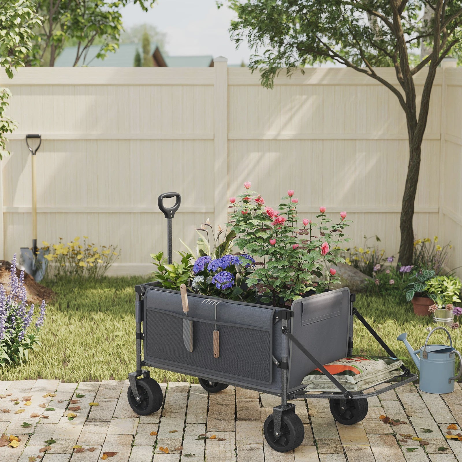 WOLTU Grote Tuinwagen 200L - Opvouwbare Handkar voor Camping, Tuin & Strand