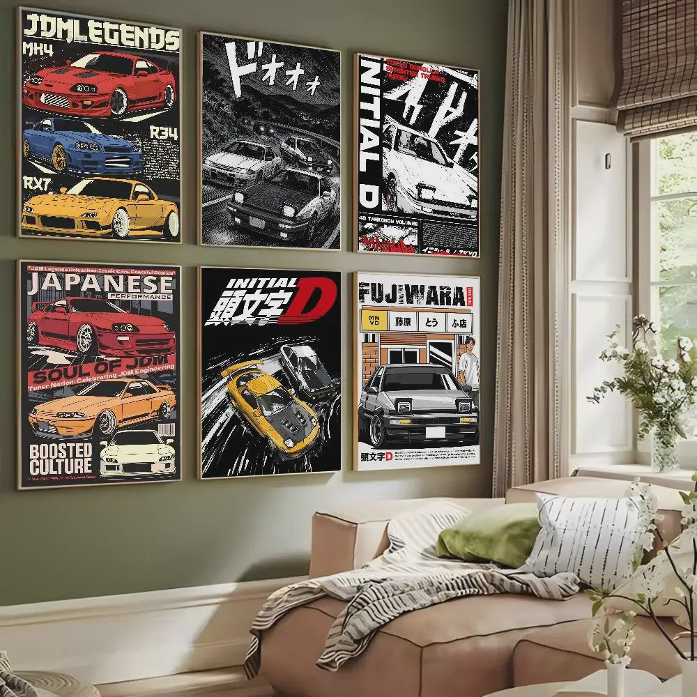 Initial D AE86 JDM Poster - Iconische Auto Kunst voor de Fan