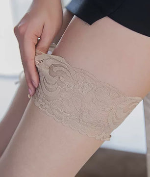 Luxe Kousen met Kantrand - Over de Knie - Transparant & Zijdezacht