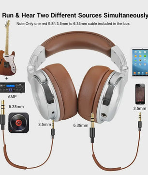 OneOdio Studio DJ Koptelefoon - Over-Ear, Hi-Res Audio, Ingebouwde Microfoon, 3.5mm/6.35mm