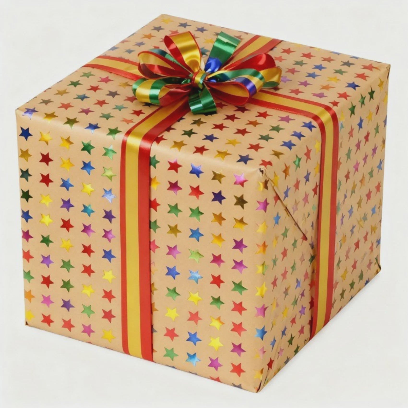 Luxe Cadeaupapier met Goudkleurige Sterren - 43x300 cm