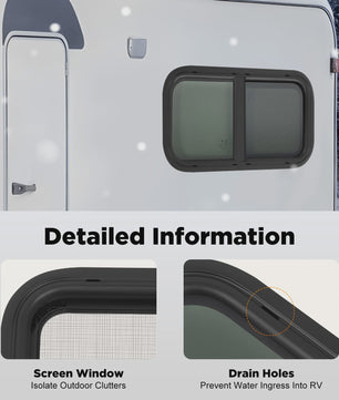 RV Zijraam 700x400mm / 600x300mm - Getint Schuifraam met Hor en Hoge Privacy
