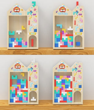 Houten 3D Puzzel Blokken Spel - Logica Training & Ouder-Kind Interactie