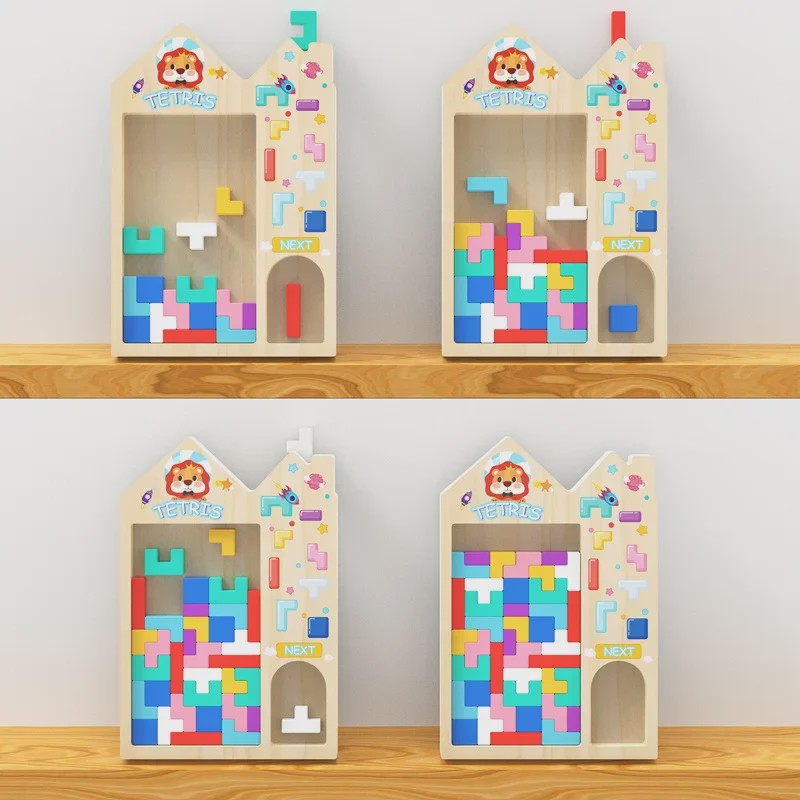 Houten 3D Puzzel Blokken Spel - Logica Training & Ouder-Kind Interactie