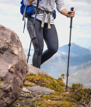 Trekkingstokken Set van 2 - Anti-Shock Aluminium, Telescopisch 65-135 cm, Inclusief Kompas & Tips