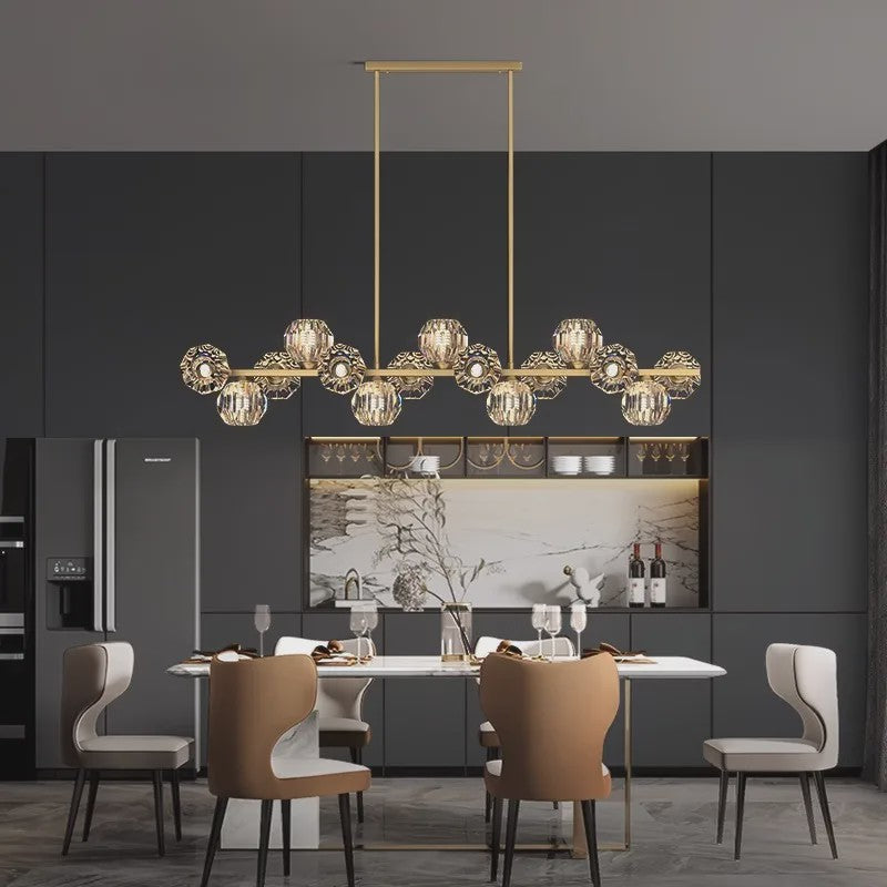 Moderne LED Plafondlamp - Hanglamp met Kristallen Bollen voor Woonkamer & Eetkamer