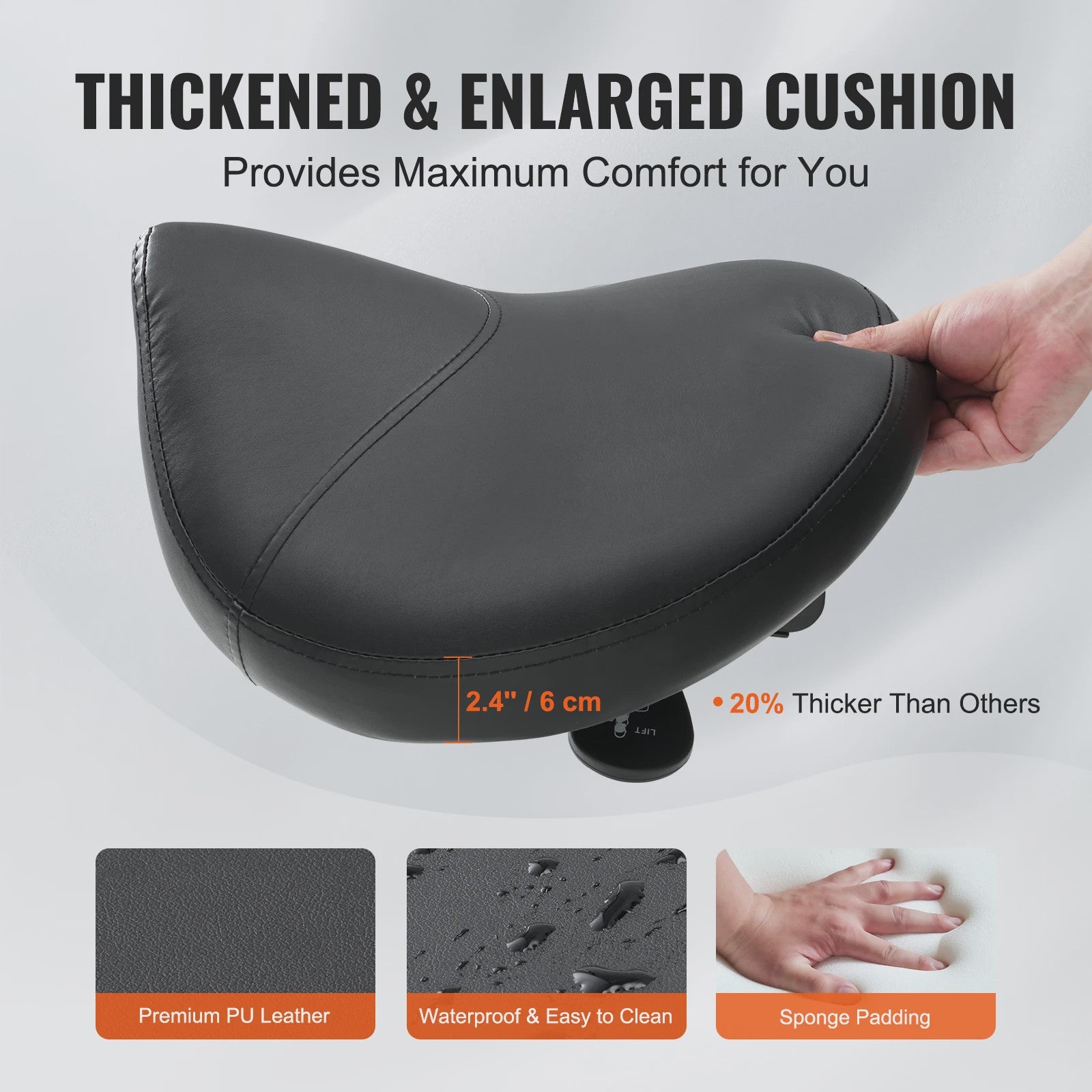 Ergonomische Zadelkruk met Wielen - In Hoogte Verstelbaar & 360° Draaibaar