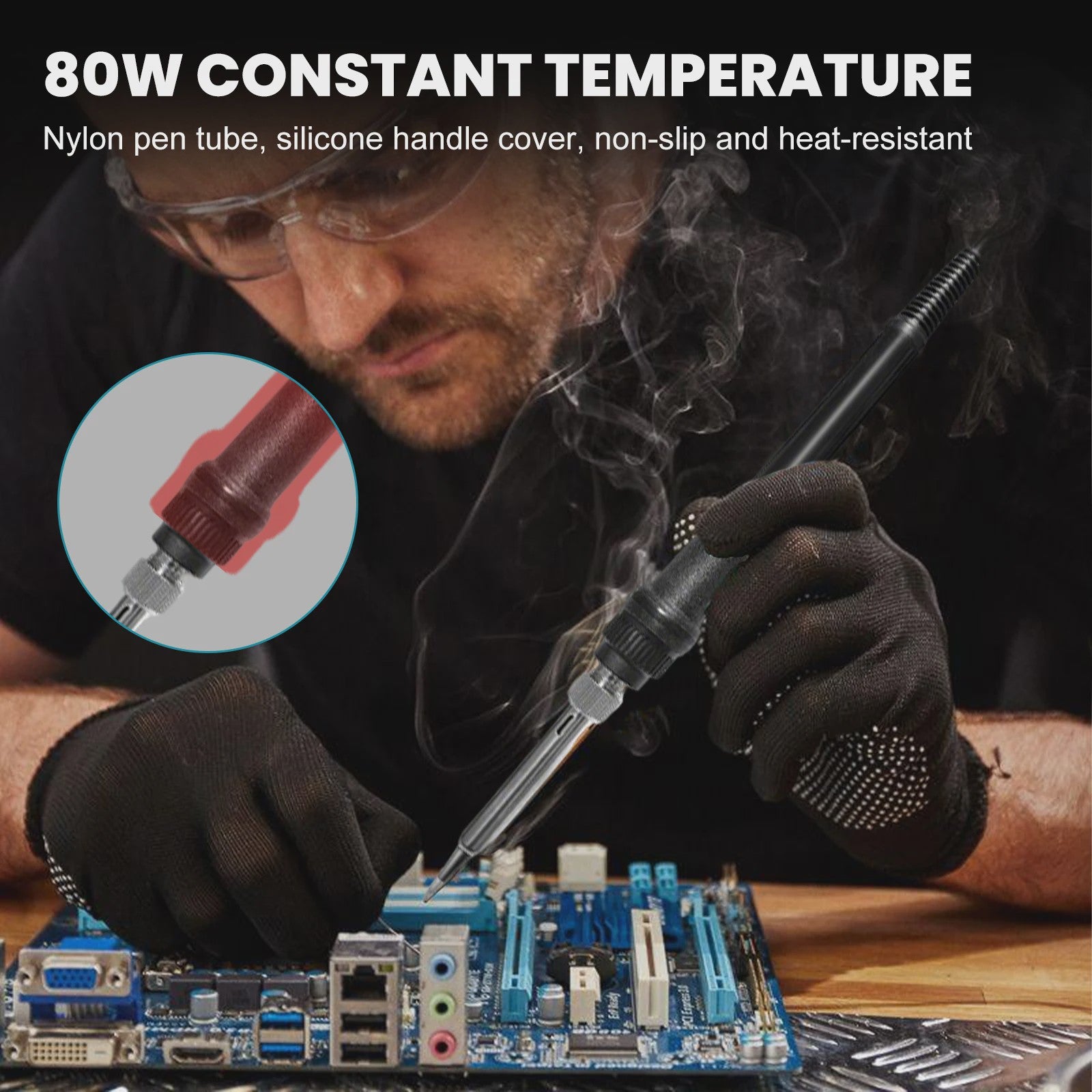 700W 2-in-1 Soldeerstation met Hete Lucht: Soldeerbout & Hittepistool voor PCB Reparatie