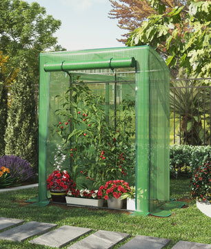 Kleine Folie Kas voor Tomaten en Planten - 128x70x170 cm met Roldeur