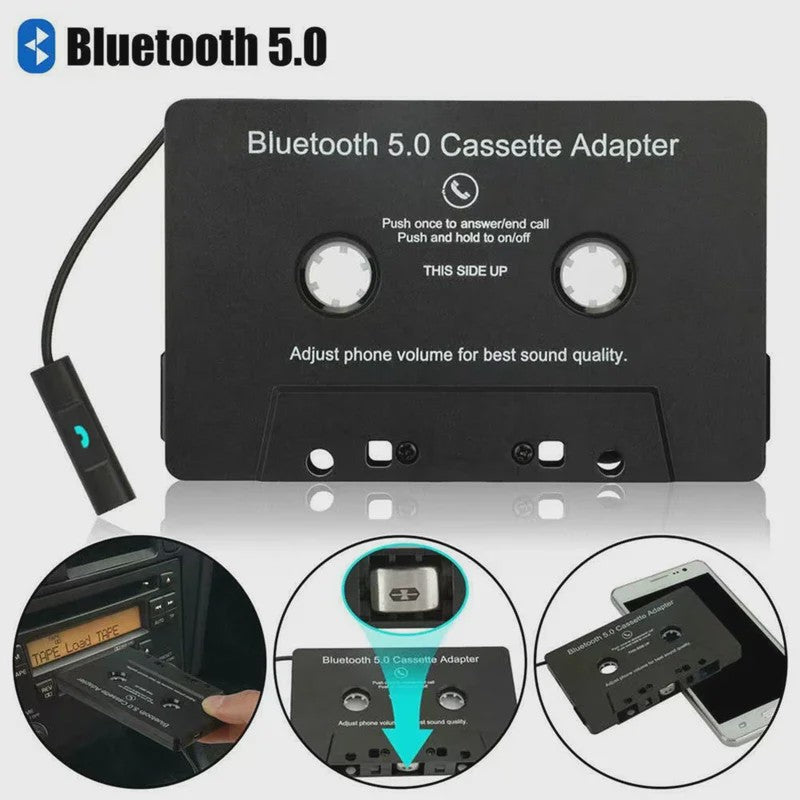 Bluetooth 5.0 Cassette Adapter voor Auto: Draadloze Muziek & Handsfree Bellen