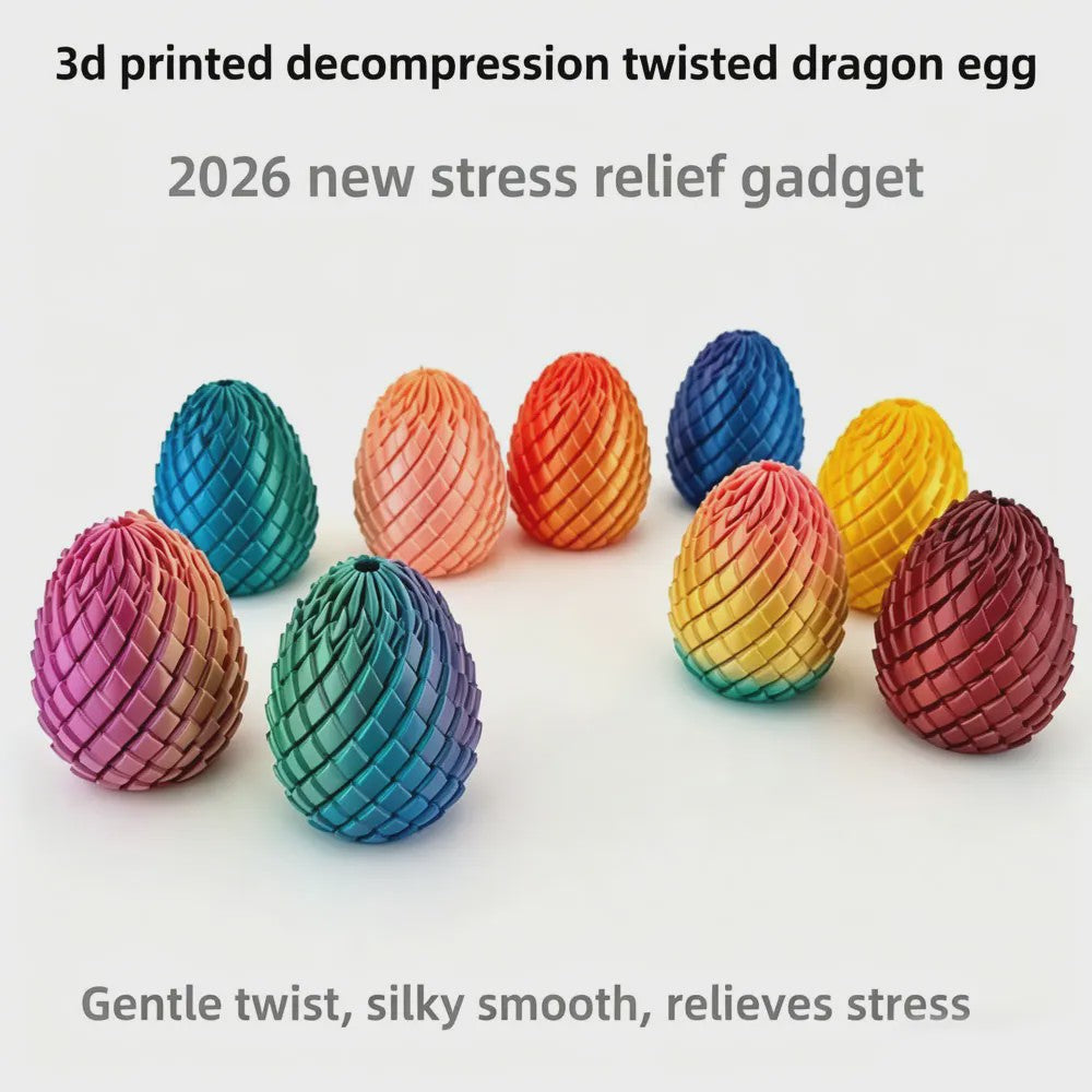3D Geprint Draken Ei - Flexibel Stressverlichtend Speelgoed & Bureau Decoratie