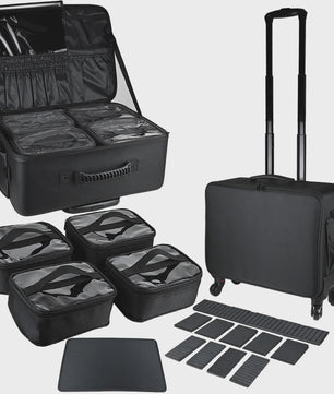 Professionele Make-up Trolley Koffer - Grote Capaciteit & Flexibele Indeling
