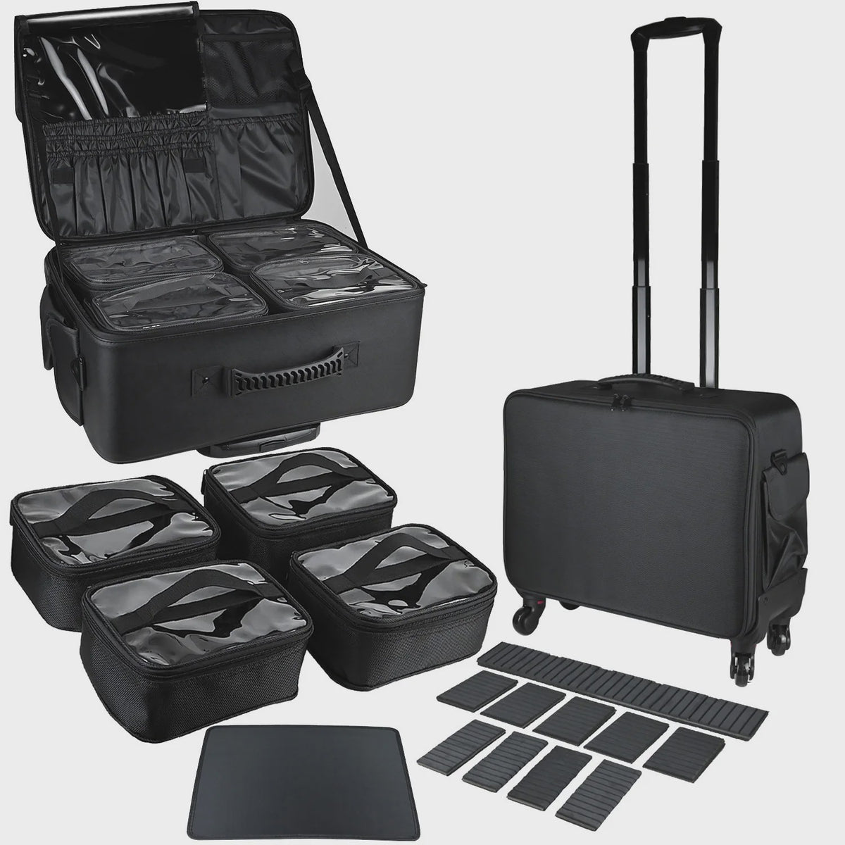 Professionele Make-up Trolley Koffer - Grote Capaciteit & Flexibele Indeling