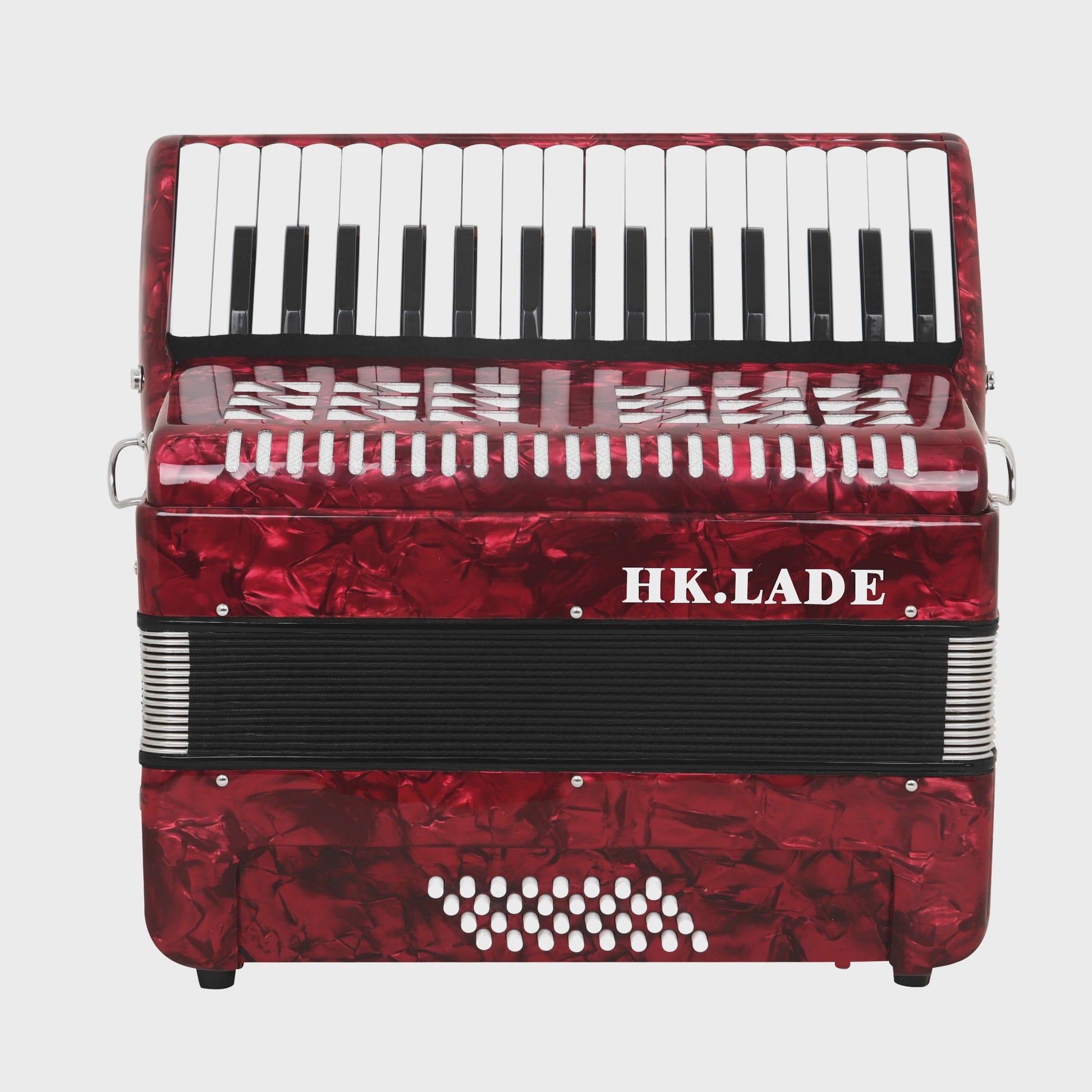 Professionele Rode Bayan Accordeon - 32 Tonen & 32 Bassen met Schapenvacht Balg en Draagband