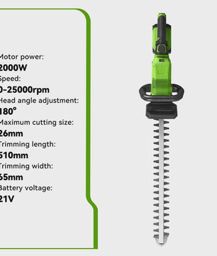 ONEGREEN 2000W Accu Heggenschaar - 510mm Snoeimes, 180° Verstelbaar, Makita 18V Compatibel