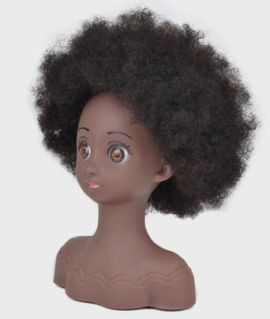 Professionele Pruikenkop met Afro Haar - Trainingshoofd voor Haarstylisten en Vlechters
