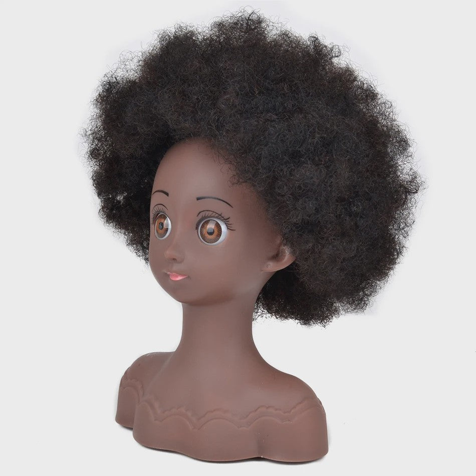 Professionele Pruikenkop met Afro Haar - Trainingshoofd voor Haarstylisten en Vlechters