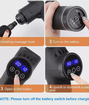Massager Body Neck Back Deep Tissue Muscle Relaxation Pain Relief Fitness Fascial Massage Gun Electric Percussion Pistol