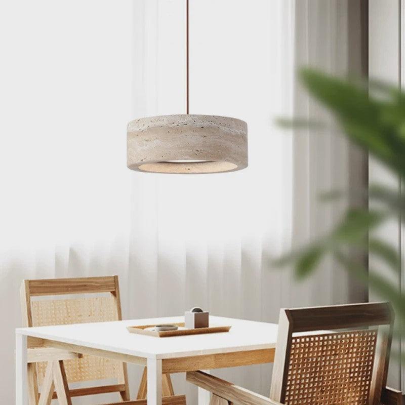 Vintage Travertin Hanglamp LED - Wabi Sabi Stijl voor Slaapkamer & Restaurant
