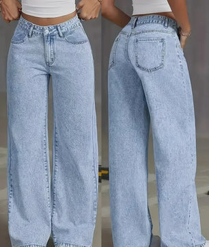 Dames Wijde Pijpen Jeans - Baggy Streetwear Broek voor Casual Stijl