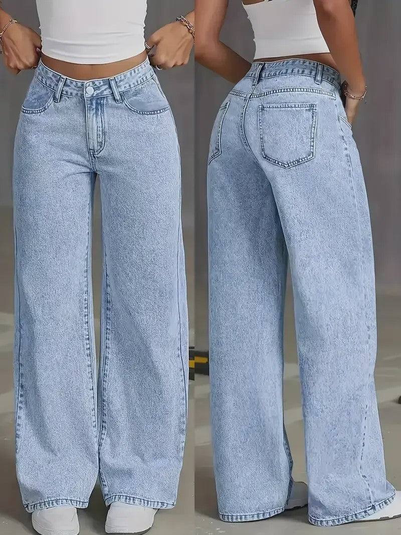 Dames Wijde Pijpen Jeans - Baggy Streetwear Broek voor Casual Stijl