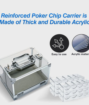 Transparante Aluminium & Acryl Poker Chip Koffer - 600 Chips