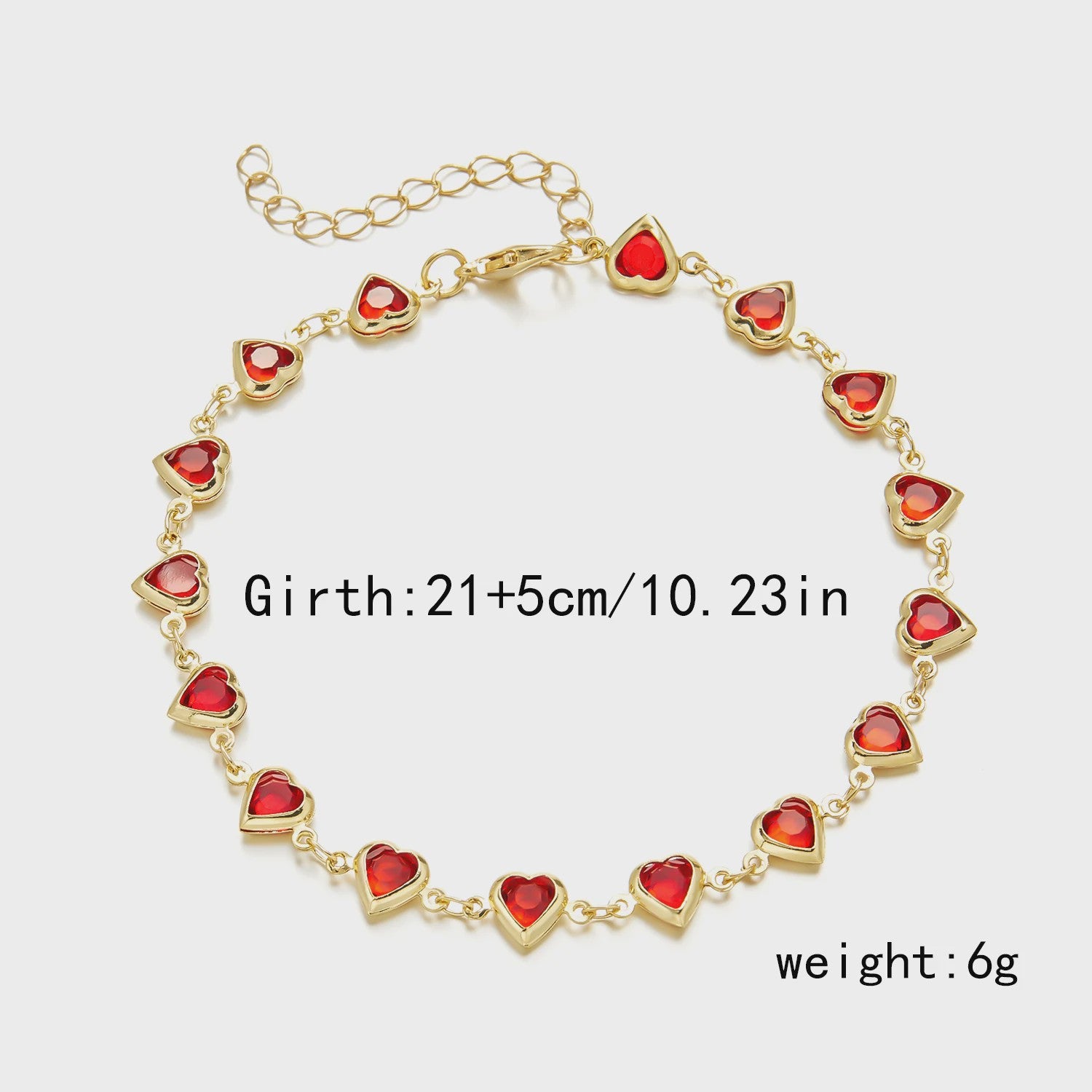 Vintage Boho Ankelbandje met Hartjes & Kristallen - Kleurrijk Zomer Sieraden voor Dames