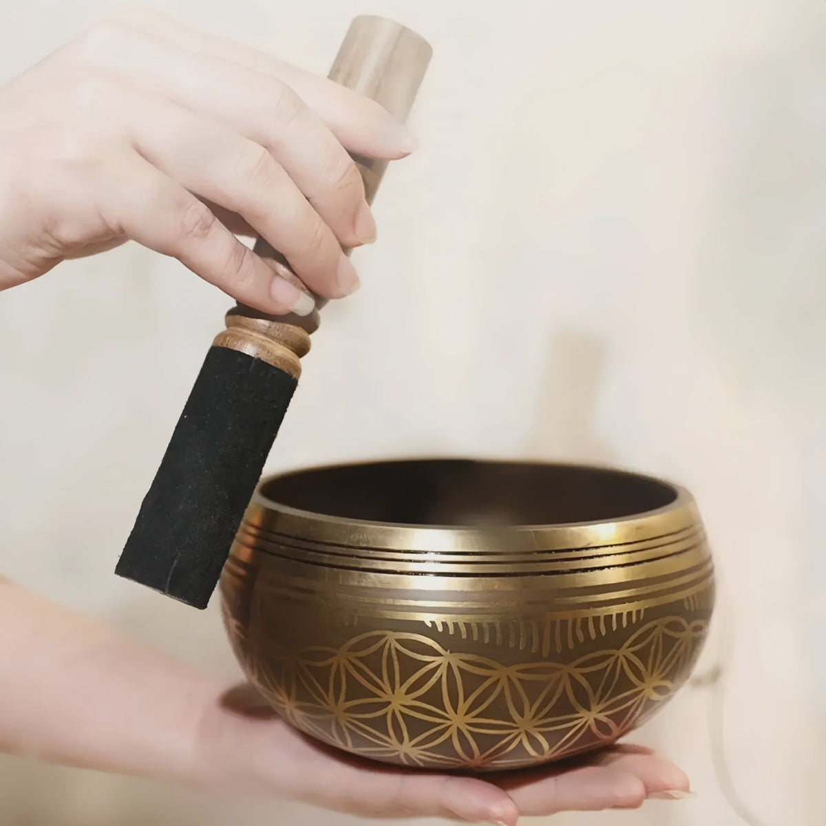 Tibetaanse Zangleschaal 'Flower of Life' - Meditatie, Yoga & Stressverlichting
