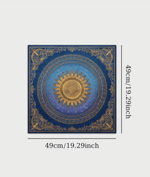 Barokke Gouden Zon Mandala Tarotkleed - Art Nouveau Design voor Rituelen & Decoratie
