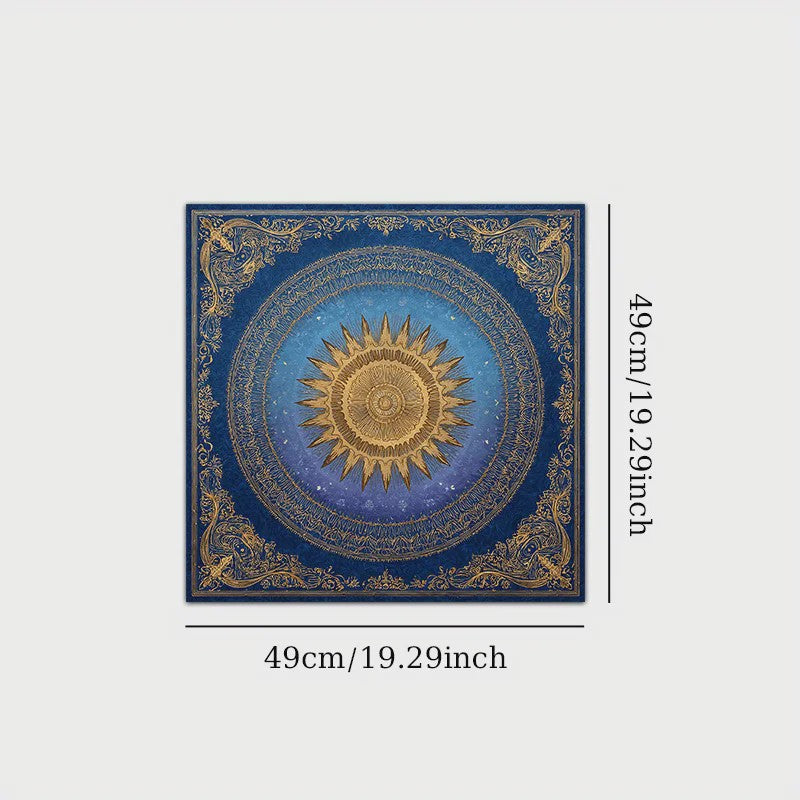 Barokke Gouden Zon Mandala Tarotkleed - Art Nouveau Design voor Rituelen & Decoratie