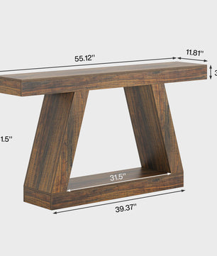 Industriële Console Tafel 55-Inch Rustiek Hout - Entree & Woonkamer