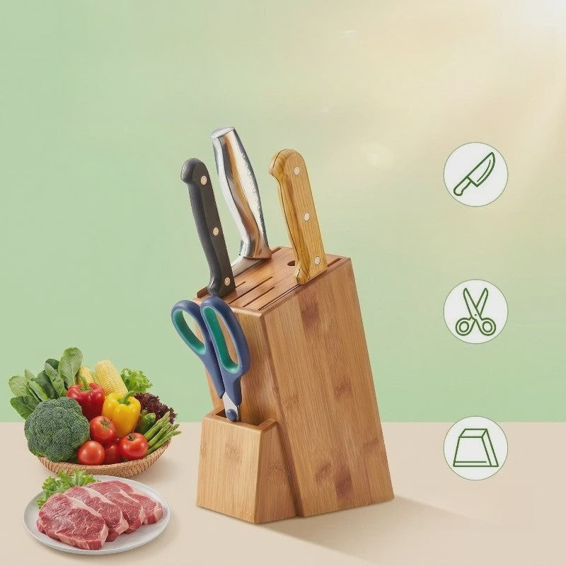 Massief Bamboe Messenblok - Keuken Organizer & Messenhouder