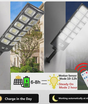 Krachtige Solar Buitenlamp met Bewegingssensor - LED Tuinverlichting