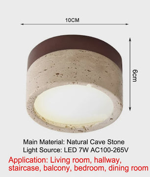 Wabi Sabi Plafondlamp Cream Stone - Sfeervolle Verlichting voor Woonkamer, Hal & Slaapkamer