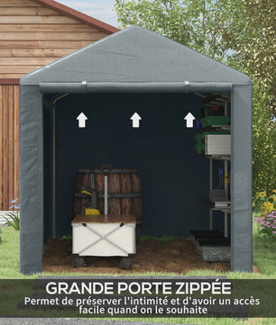 Outsunny Tuinopslag Tent 2x2m - Waterdichte Fietsenstalling met Stalen Frame