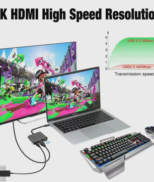 3-in-1 USB-C Hub: PD 100W Opladen, 4K HDMI & USB 3.0