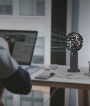 Draagbare Handventilator met Digitale Display en 5 Snelheden, USB Oplaadbaar
