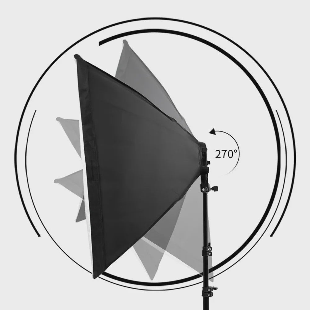 Professionele Softbox Verlichtingskit 50x70cm met E27 Lampen en Statief - Fotostudio Apparatuur