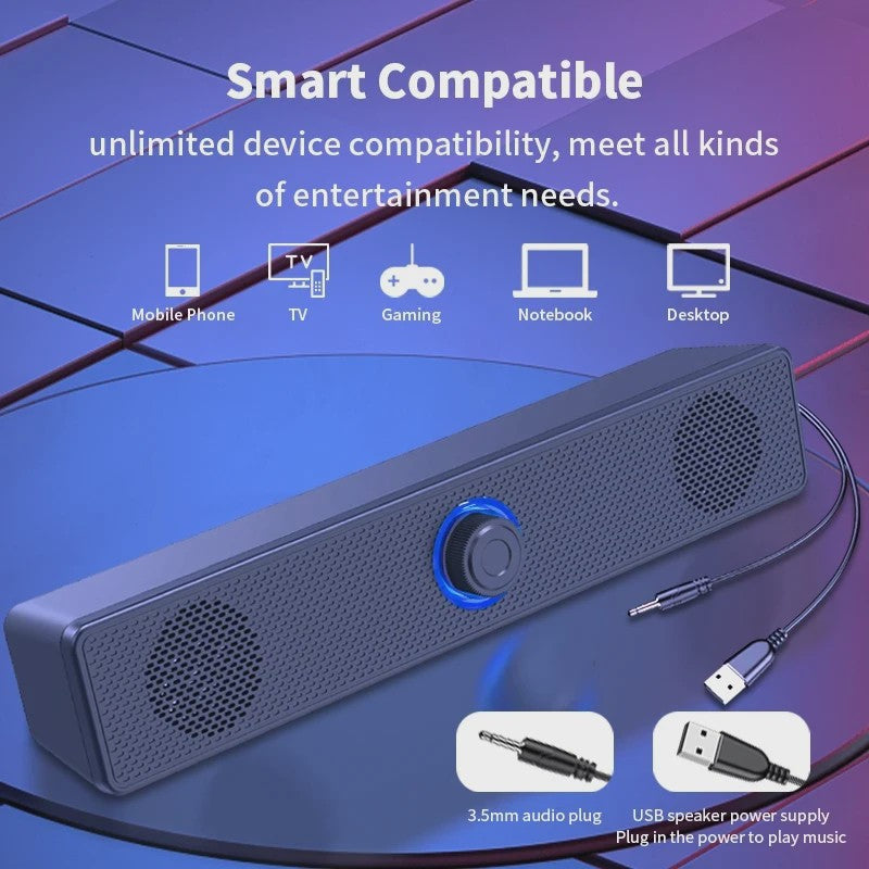 Draadloze Bluetooth Soundbar voor PC, TV & Laptop - Compact en Krachtig Geluid