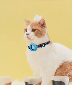 Verstelbare Halsband voor Katten en Puppy's met Airtag Houder en Belletje