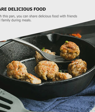 Set van 4 Gietijzeren Koekenpannen - Non-stick, Vooraf Ingebrand, Grillpan
