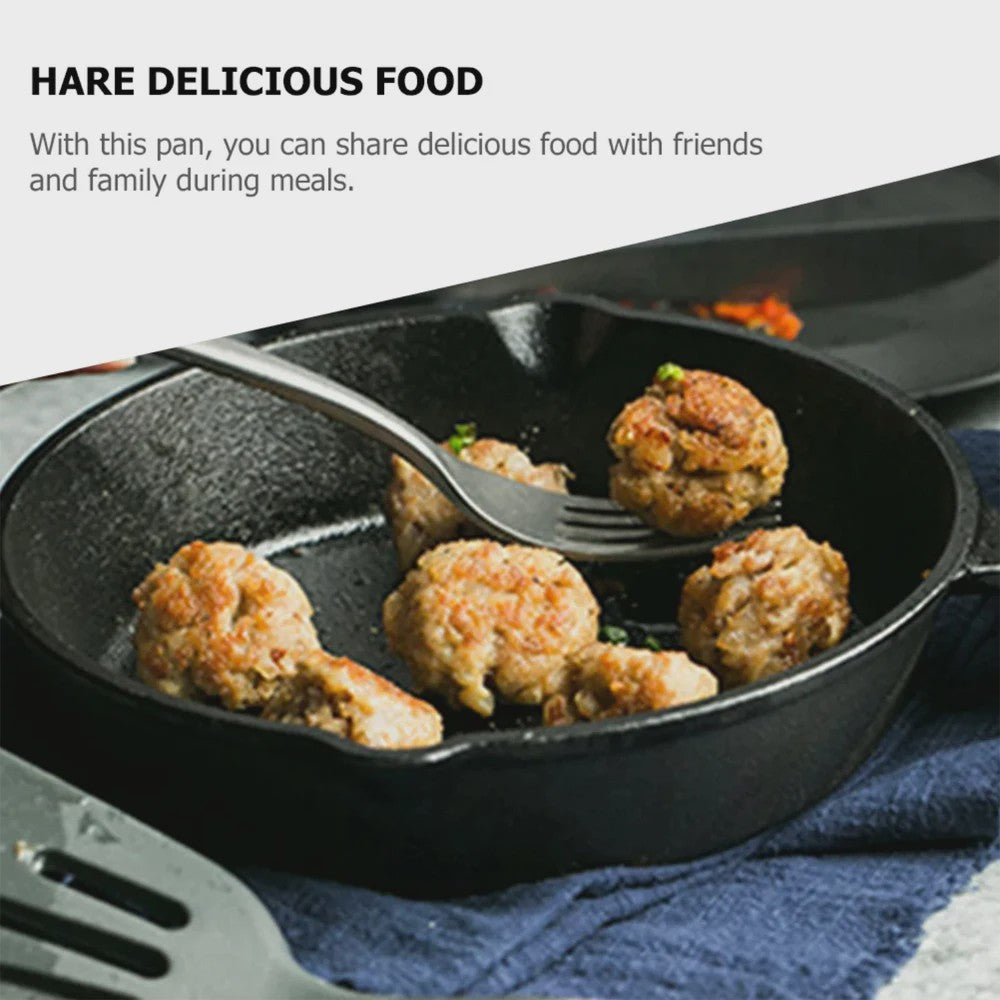 Set van 4 Gietijzeren Koekenpannen - Non-stick, Vooraf Ingebrand, Grillpan