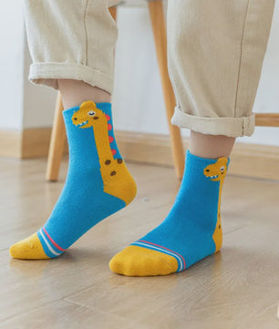 5 Paar Leuke Kindersokken met Dinosaurus Print - Comfortabel en Vrolijk