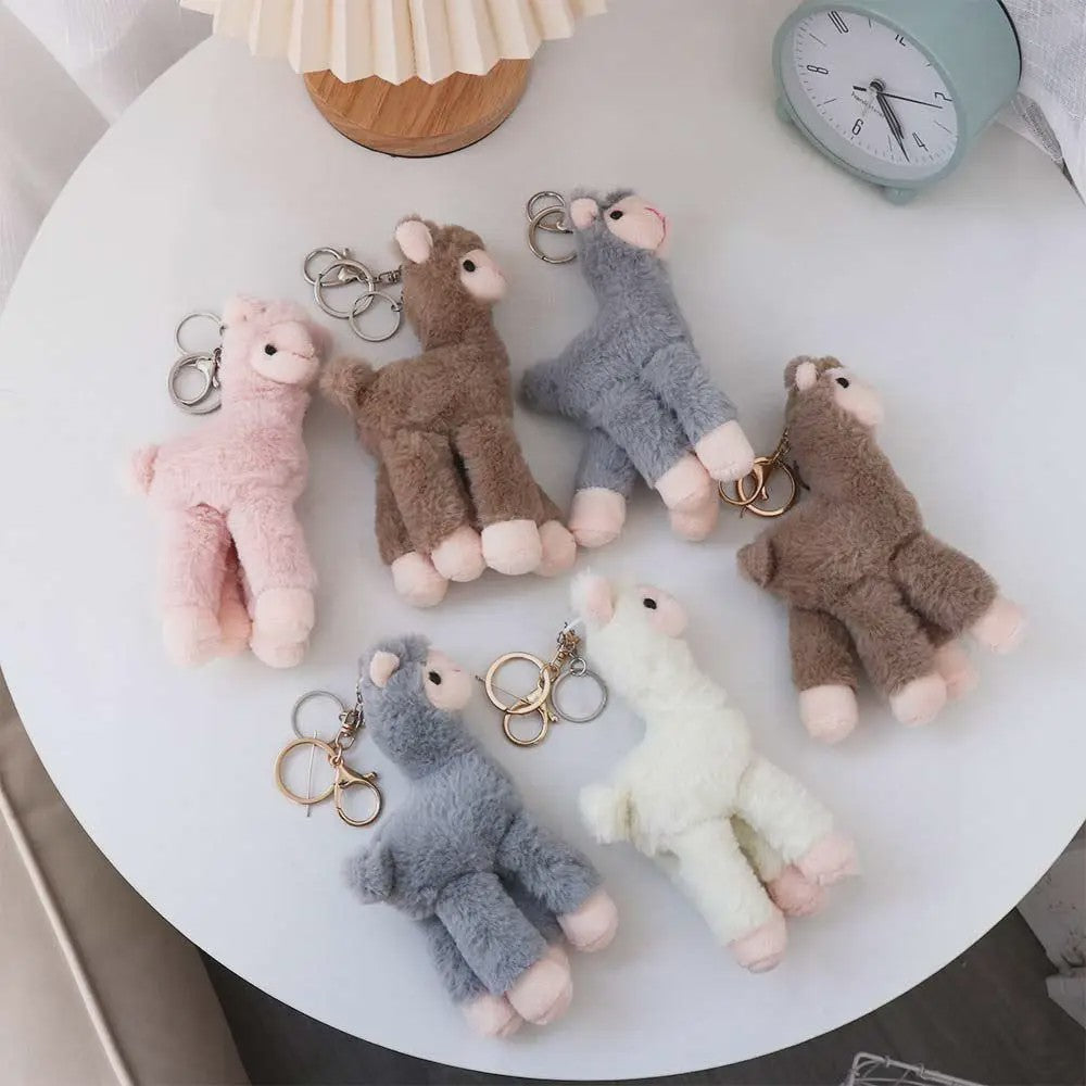 Pluche Alpaca Sleutelhanger - Schattige Knuffel Dierenhanger voor Tassen en Sleutels